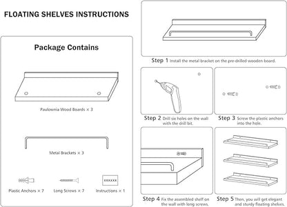 RYOFOBETTO Small Floating Shelf, 6 X 6 Inches Farmhouse Wall Shelves - Image 7