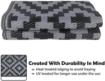 SAND MINE Waterproof Outdoor Rug 4x6 ft, Reversible Mats, Modern Area Rug - Image 4