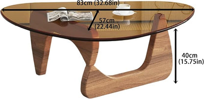 EASYSOUL Modern Glass Coffee Table, 32.68" D x 22.44" W x 15.75" H, Abstract - Image 2