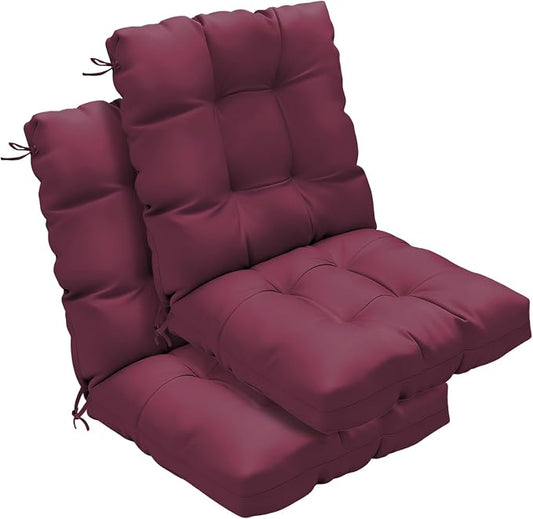 Outdoor Chair Cushions Set of 2, High Back Soft Seat Pad by zanwuhwyd