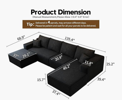 135.4"Cloud Modular Sectional Couch - Image 2