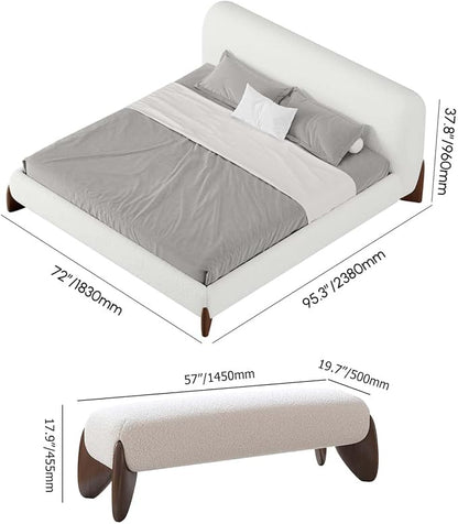 homary Modern Bedroom Furniture Set 2 Piece, Upholstered Headboard - Image 2