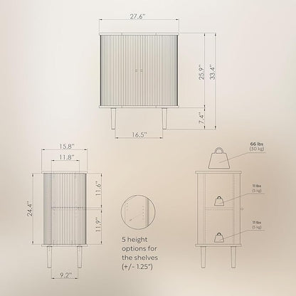 WERMO 28'' Fluted Bar Cabinet - Image 6