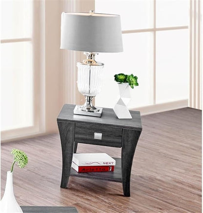 Furniture of America Ami Transitional Wood Storage End Table in Gray - Image 2