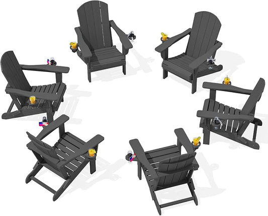 SERWALL Foldable Adirondack Chair Set of 6, HDPE Adirondack Chair by SERWALL
