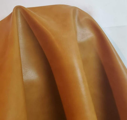 Caramel Light Tan Soft Faux Vegan PU Leather by The Yard Synthetic Pleather 0.9 by NATLeathers