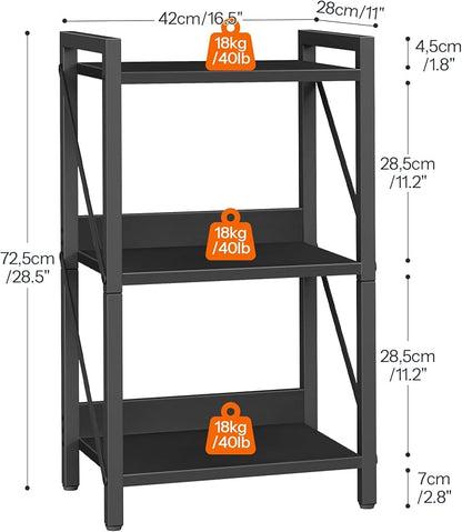 HOOBRO Bookshelf, 3-Tier Industrial Bookcase, Book Shelf Storage Organizer - Image 3