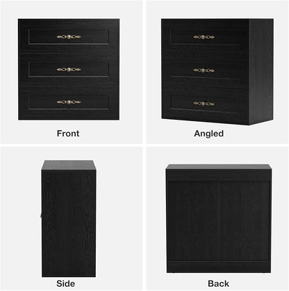 Wooden Dresser with 3 Large Drawers, Modular Media Console Storage Chest of - Image 8