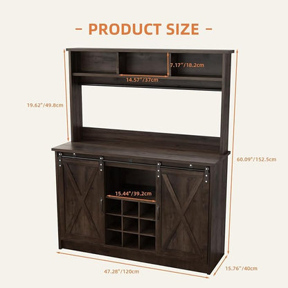 4ever2buy Farmhouse Coffee Bar Cabinet - Image 2