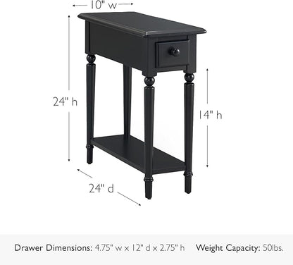 Coastal Solid Wood Narrow End Table - Image 3