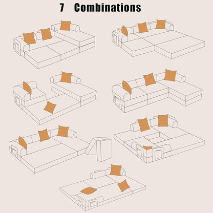 HANXIN 108" Modular Sectional Sofa, Futon Convertible Sofa Bed, Oversized - Image 6