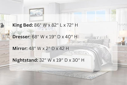 First of a Kind Dior Two Tone Luxury 4 Piece King Bedroom Set - Image 5