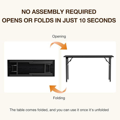TEMI Long Computer Desk Folding Table - Image 4