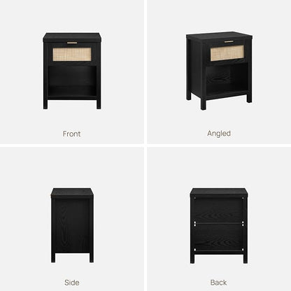 SICOTAS Rattan Nightstand, Farmhouse Night Stands - Image 9