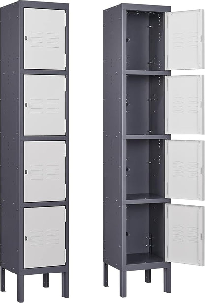 Metal Locker with 5 Doors, 5 Tier Locker Steel Employees Lockers, Tall Steel by Anxxsu