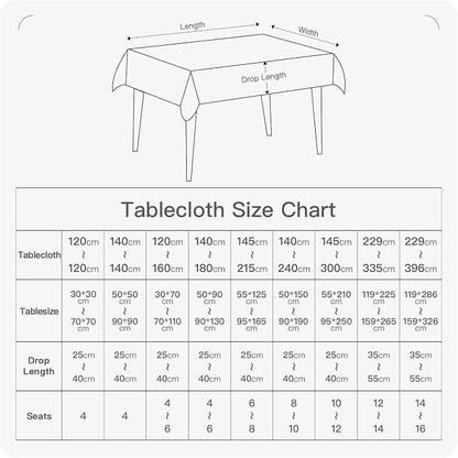 BALCONY & FALCON Rectangle Tablecloth Washable Wrinkle Resistant and Water - Image 6