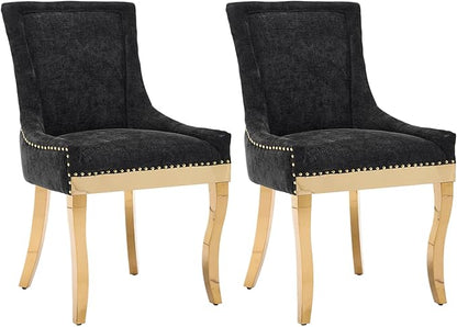 Upholstered Dining Chairs Set of 2, Modern Fabric Side Chairs by MZDOO
