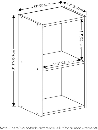 Furinno PASIR Book Shelf, 2-Tier Modern Bookshelf, Open Shelves Bookcase 9 x 12 - Image 3