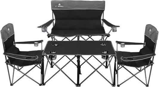 Camping Chair Set of 3, Outdoor Folding Camping Chairs by CAMPHILL