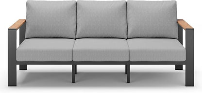 Aluminum Outdoor Patio Furniture 3 Seats, All-Weather Outdoor Patio Sofa by ComfCove