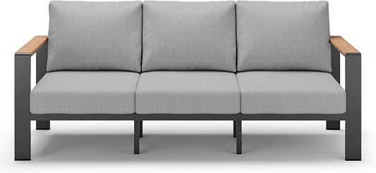 Aluminum Outdoor Patio Furniture 3 Seats, All-Weather Outdoor Patio Sofa by ComfCove