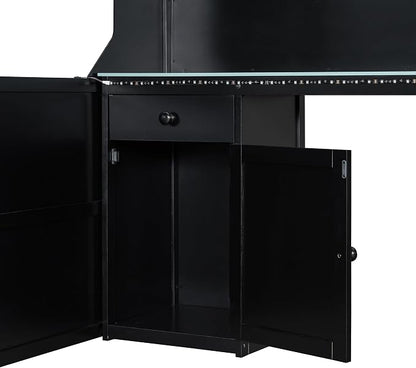 Modern Gaming Loft Bed with Built-in Desk, LED Lighting & Charging Hub – Full - Image 5