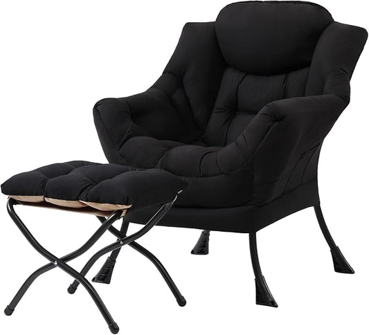 Tiita Lazy Chair with Ottoman, Comfy Leisure Sofa Armchair with Ottoman by TiitaHome