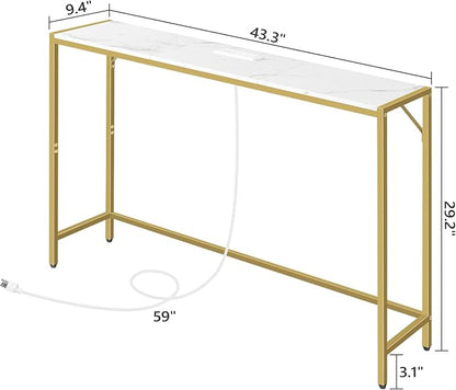 MAHANCRIS Console Table, Narrow Sofa Table, 43.3” Entrance Table - Image 3