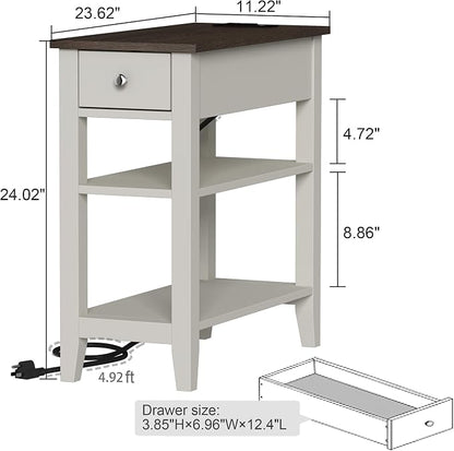 ChooChoo Farmhouse end Table Living Room Set of 2, Sofa Side Table Living Room - Image 3