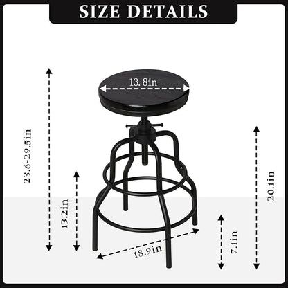 LOKKHAN 4-Pack Industrial Bar Stools, Heavy-Duty Black Metal Frame - Image 3