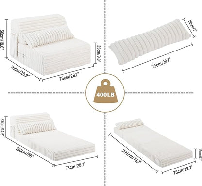 Tiita Folding Sofa Bed Single Size, Convertible Sleeper Chair Mattress - Image 2