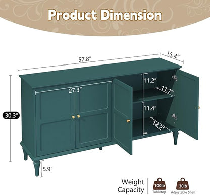 ARTPOWER 58'' Mid-Century Modern Buffet Storage Cabinet - Image 8