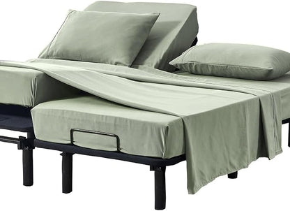 Kingnex Split Queen Sheets for Adjustable Bed Soft 1800 Microfiber 5 Pieces by Kingnex