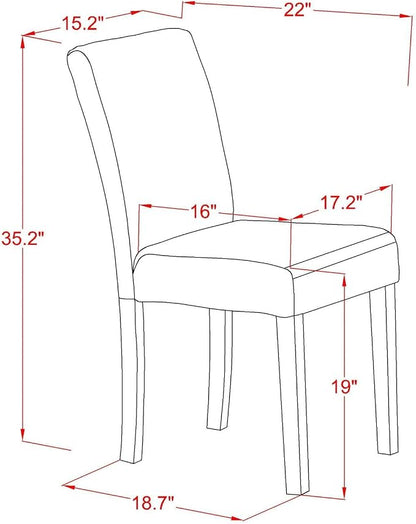 East West Furniture ABPNT35 Abbott Classic Parson Chairs - Image 3