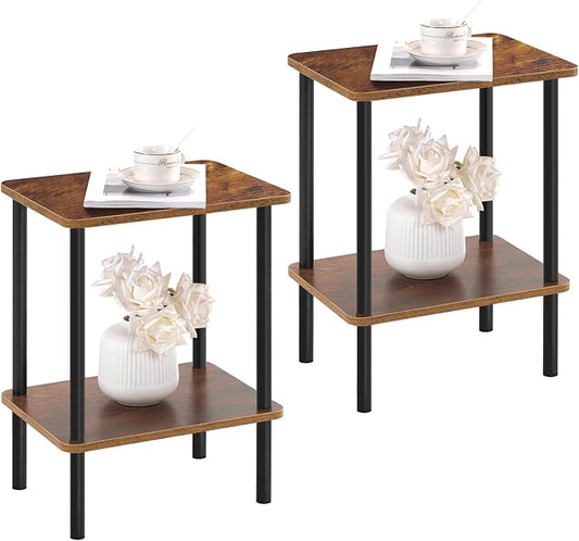 Apicizon 2 Tier End Table Set of 2, Small Side Table by APICIZON