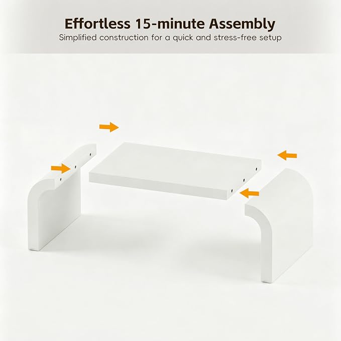Modern Curved Coffee Table, 47.2’’ Minimalist Waterfall Center Table - Image 6