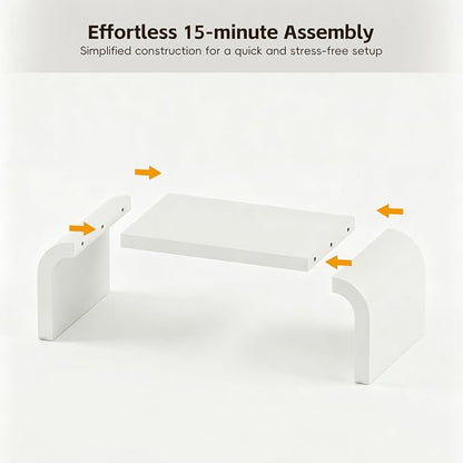 Modern Curved Coffee Table, 47.2’’ Minimalist Waterfall Center Table - Image 6