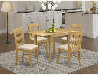 East West Furniture NDNO5-OAK-C 5 Piece Modern Dining Table Set Includes a - Image 2