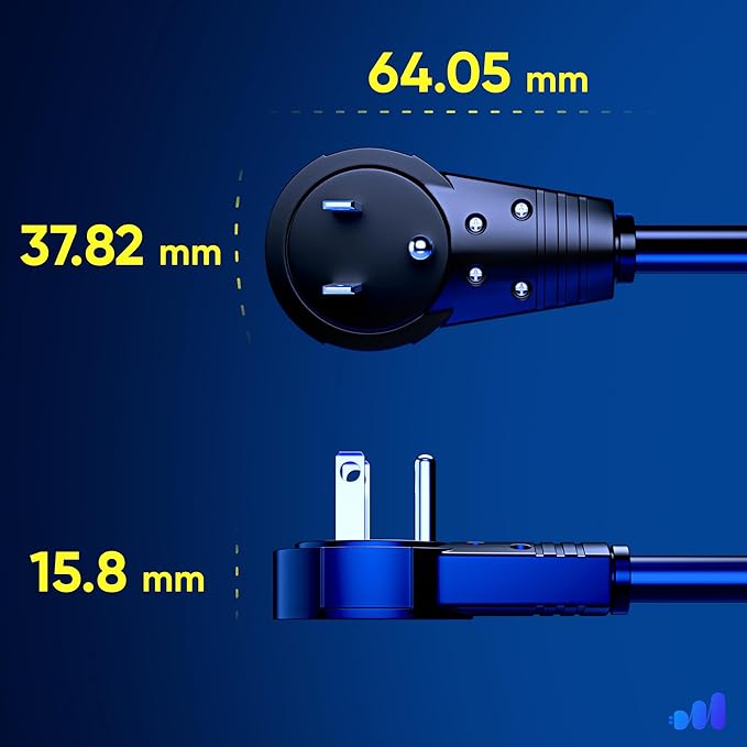 Maximm Extension Cord 4 Feet – 360° Rotating Flat Plug, 3-Prong Grounded Power - Image 4