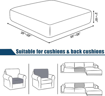 Water Repellent Couch Cushion Covers Single Seat Cushion Cover, Stretch - Image 5