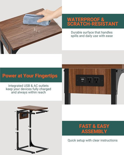 C-Shaped Side Table for Couch - Image 3