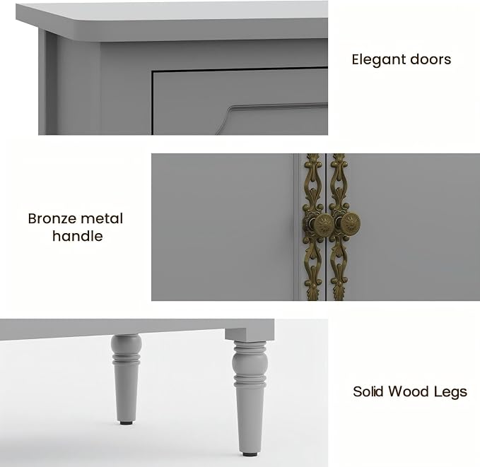 RoyalCraft Buffet Cabinet with Storage, Mid Century Modern Painted Credenza - Image 6