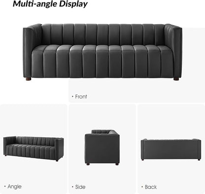 HULALA HOME 83" Genuine Leather Sofa - Image 7