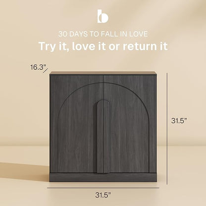 BELLEZE Bijou 31.5" Modern Wood Storage Cabinet - Image 2