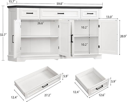 usikey 59” Large Buffet Cabinet - Image 3