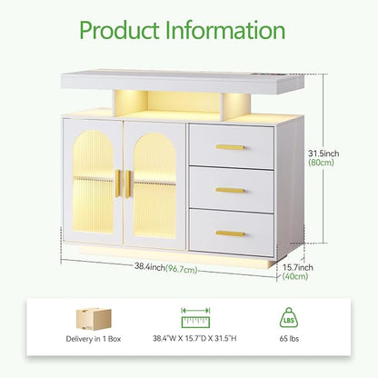 HNEBC LED Sideboard Buffet - Image 2