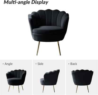 HULALA HOME Modern Velvet Accent Chairs Set of 2 - Image 3