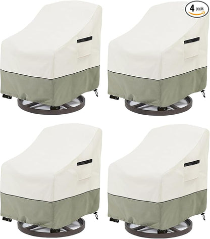 Patio Swivel Chair Cover 4 Pack, Waterproof Heavy Duty Outdoor Chair Covers by LSongSKY