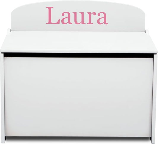 Delta Children Personalized MySize Deluxe Toy Box, Bianca White by DeltaChildren