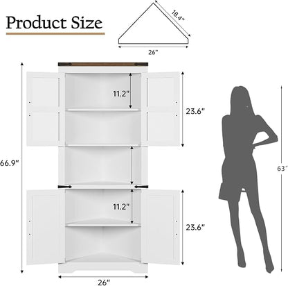 GarveeHome 67 in Tall Corner Storage Cabinet - Image 2